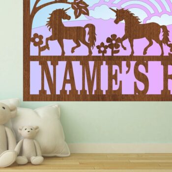 Intra απο ξύλο plywood 3mm-4mm πάχος – Πινακίδα ονόματος σκηνής Unicorn 3 Layers Δίασταση  20x20 cm INTRAFABR-71272699 - Image 1