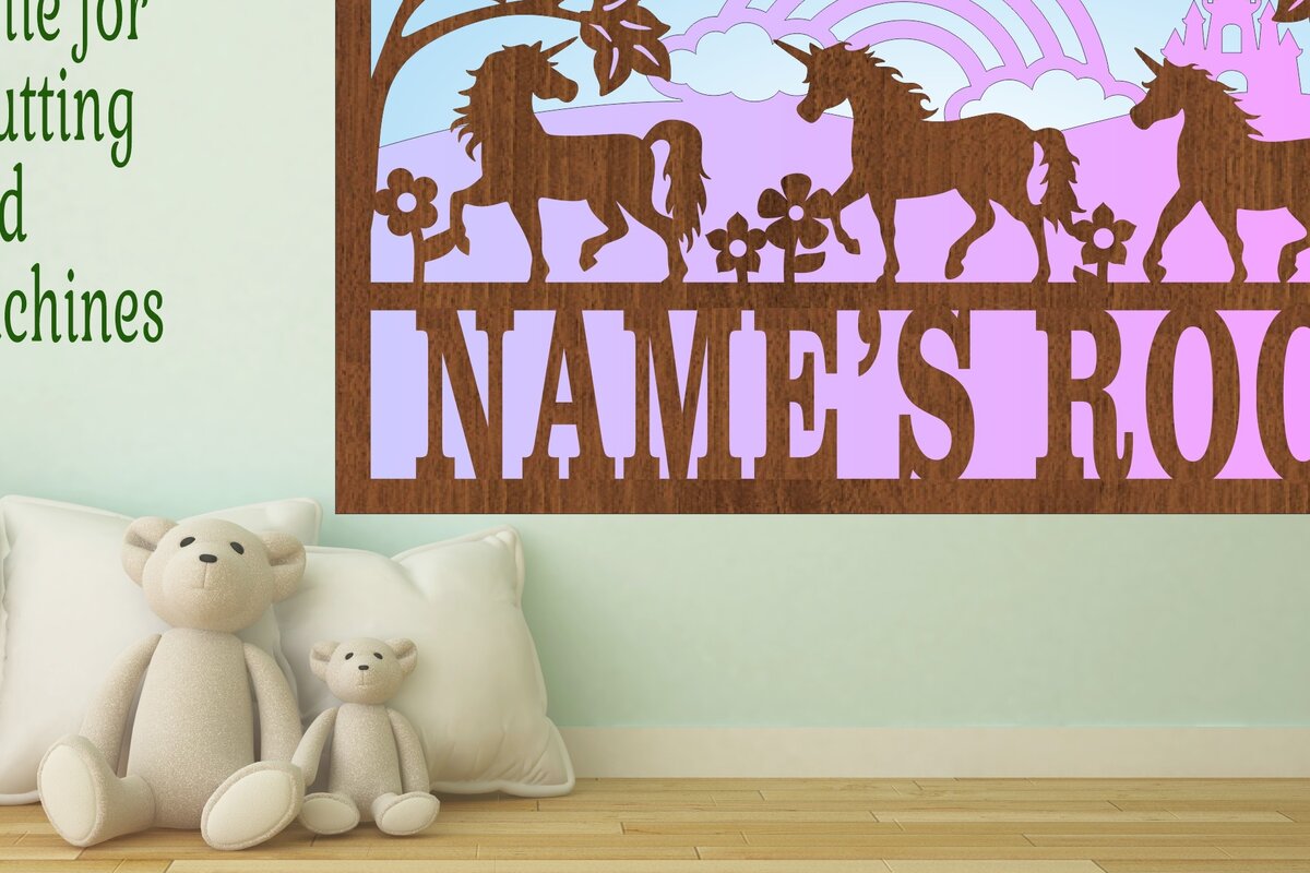 Intra απο ξύλο plywood 3mm-4mm πάχος – Πινακίδα ονόματος σκηνής Unicorn 3 Layers Δίασταση  20x20 cm INTRAFABR-71272699