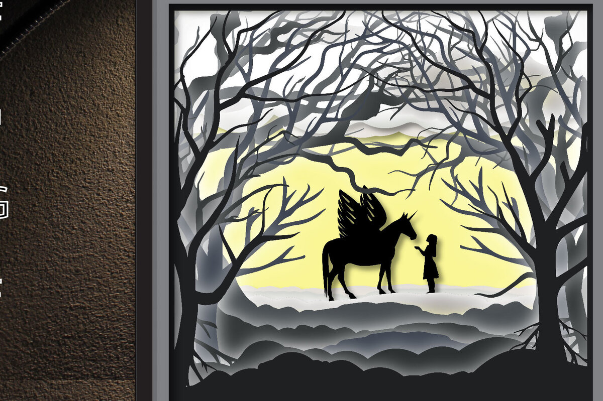 Intra απο ξύλο plywood 3mm-4mm πάχος – Unicorn Shadow Box Multilayer Δίασταση  20x20 cm INTRAFABR-24723437