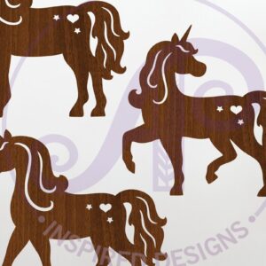 Intra απο ξύλο plywood 3mm-4mm πάχος – Μονόκερος Silhouette Τέχνη τοίχου με Δίασταση  40x30 cm INTRAFABR-120381607