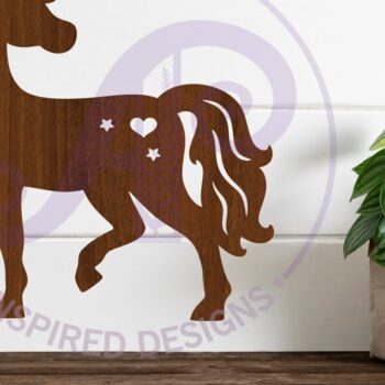 Intra απο ξύλο plywood 3mm-4mm πάχος – Μονόκερος Silhouette Τέχνη τοίχου με Δίασταση  40x30 cm INTRAFABR-120381607 - Image 4