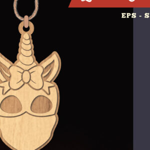 Intra απο ξύλο plywood 3mm-4mm πάχος – Στολίδι Unicorn Skull Lasercut 3 Δίασταση  20x20 cm INTRAFABR-111489072