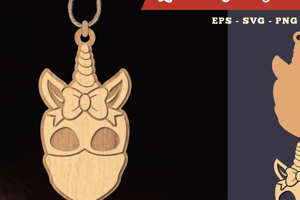 Intra απο ξύλο plywood 3mm-4mm πάχος – Στολίδι Unicorn Skull Lasercut 3 Δίασταση  20x20 cm INTRAFABR-111489072