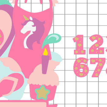 Intra απο ξύλο plywood 3mm-4mm πάχος – Μονόκερος Μαγιό Cake Topper 3D Δίασταση  20x20 cm INTRAFABR-111243794 - Image 2