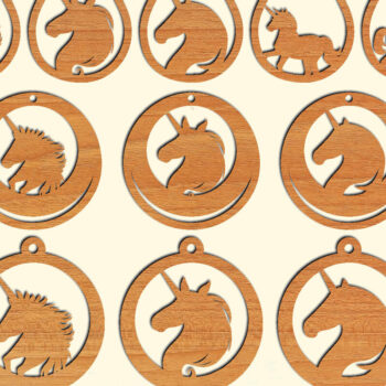 Intra απο ξύλο plywood 3mm-4mm πάχος – Ξύλινα σκουλαρίκια Unicorn Πακέτο κοπής με λέιζερ Δίασταση  5x5 cm INTRAFABR-97470150 - Image 1