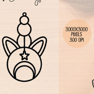 Intra απο ξύλο plywood 3mm-4mm πάχος – Ξύλινα σκουλαρίκια Unicorn Δίασταση  5x5 cm INTRAFABR-120600977