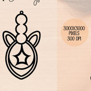 Intra απο ξύλο plywood 3mm-4mm πάχος – Ξύλινα σκουλαρίκια Unicorn Δίασταση  5x5 cm INTRAFABR-120601180