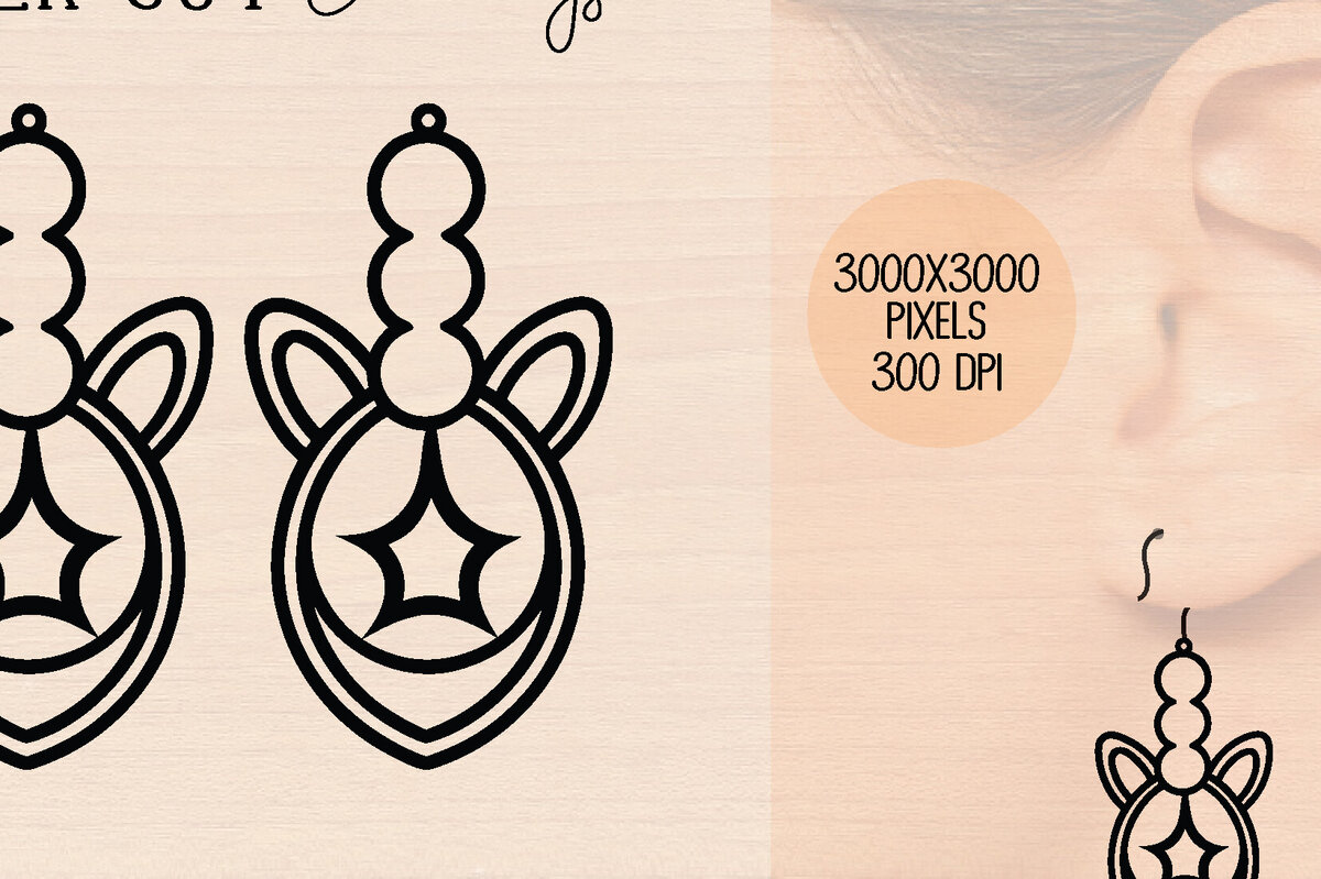 Intra απο ξύλο plywood 3mm-4mm πάχος – Ξύλινα σκουλαρίκια Unicorn Δίασταση  5x5 cm INTRAFABR-120601180