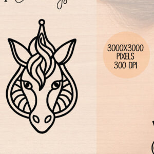 Intra απο ξύλο plywood 3mm-4mm πάχος – Ξύλινα σκουλαρίκια Unicorn Δίασταση  5x5 cm INTRAFABR-120601240