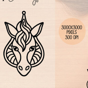 Intra απο ξύλο plywood 3mm-4mm πάχος – Ξύλινα σκουλαρίκια Unicorn Δίασταση  5x5 cm INTRAFABR-120601240 - Image 1