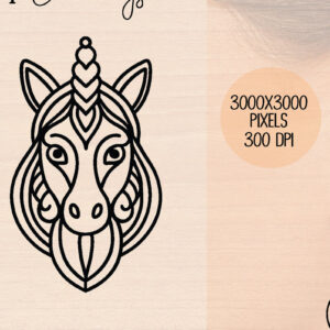 Intra απο ξύλο plywood 3mm-4mm πάχος – Ξύλινα σκουλαρίκια Unicorn Δίασταση  5x5 cm INTRAFABR-120601283