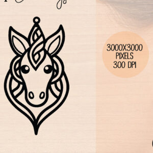 Intra απο ξύλο plywood 3mm-4mm πάχος – Ξύλινα σκουλαρίκια Unicorn Δίασταση  5x5 cm INTRAFABR-120601405