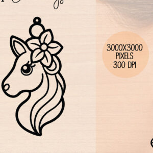 Intra απο ξύλο plywood 3mm-4mm πάχος – Ξύλινα σκουλαρίκια Unicorn Δίασταση  5x5 cm INTRAFABR-120601955