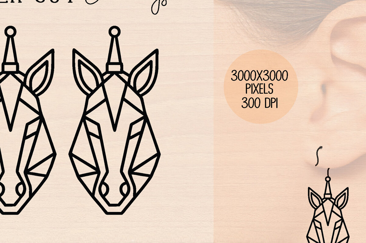 Intra απο ξύλο plywood 3mm-4mm πάχος – Ξύλινα σκουλαρίκια Unicorn Δίασταση  5x5 cm INTRAFABR-120599748