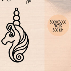 Intra απο ξύλο plywood 3mm-4mm πάχος – Ξύλινα σκουλαρίκια Unicorn Δίασταση  5x5 cm INTRAFABR-120599849