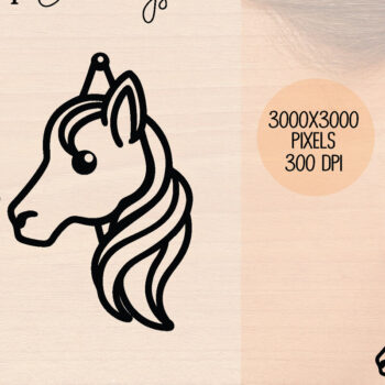 Intra απο ξύλο plywood 3mm-4mm πάχος – Ξύλινα σκουλαρίκια Unicorn Δίασταση  5x5 cm INTRAFABR-120599482 - Image 1