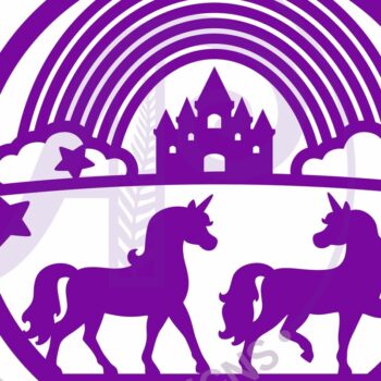 Intra απο ξύλο plywood 3mm-4mm πάχος – Μονόκεροι και σημάδι τέχνης τοίχου ουράνιου τόξου Δίασταση  40x30 cm INTRAFABR-118702687 - Image 6