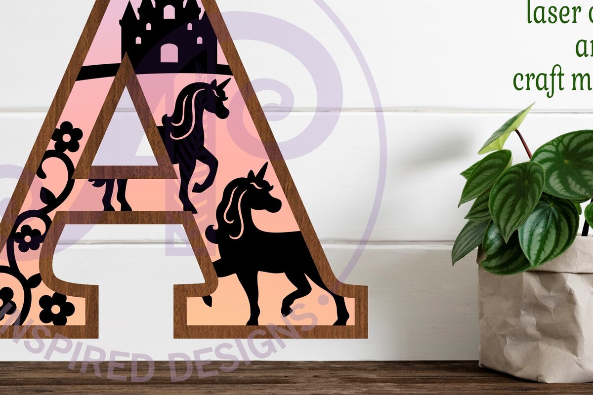 Intra απο ξύλο plywood 3mm-4mm πάχος – Μονόκεροι επιστολή τοίχου α Δίασταση  40x30 cm INTRAFABR-118389038