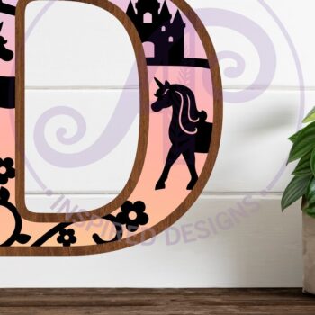 Intra απο ξύλο plywood 3mm-4mm πάχος – Μονόκεροι επιστολή τοίχου D Δίασταση  40x30 cm INTRAFABR-118388962 - Image 1