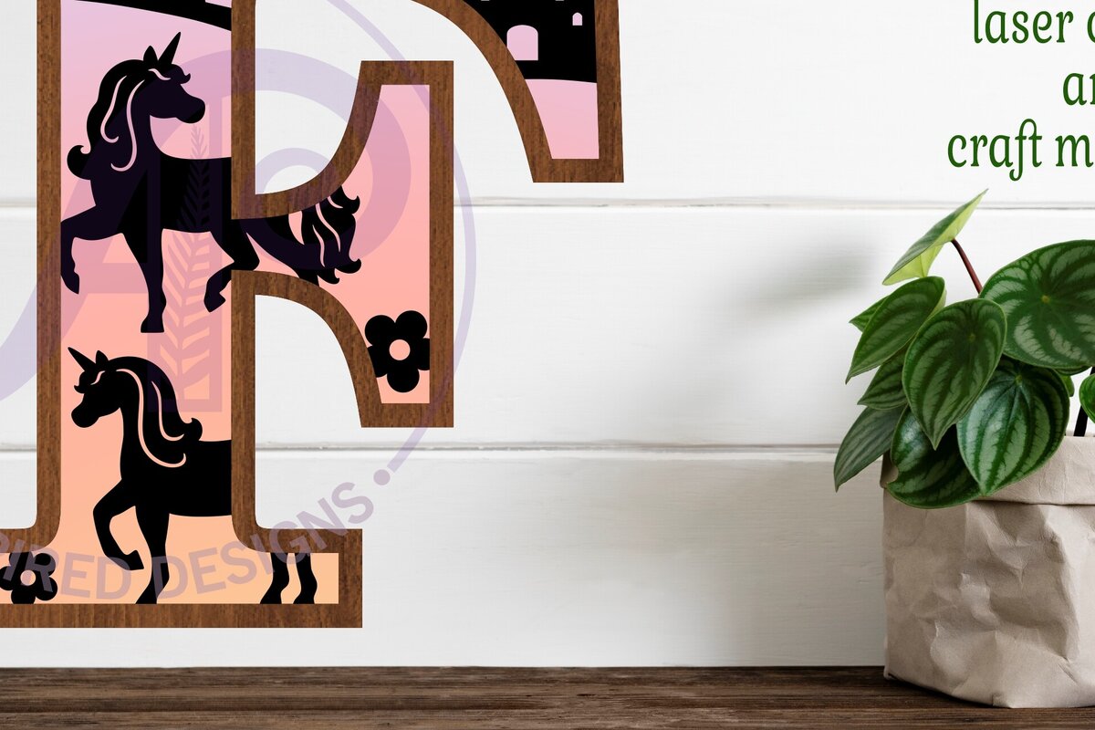 Intra απο ξύλο plywood 3mm-4mm πάχος – Μονόκεροι επιστολή τοίχου ΣΤ Δίασταση  40x30 cm INTRAFABR-118388933