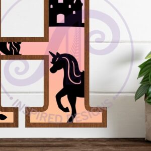 Intra απο ξύλο plywood 3mm-4mm πάχος – Μονόκεροι Γράμμα Τοίχου Η Δίασταση  40x30 cm INTRAFABR-118388909