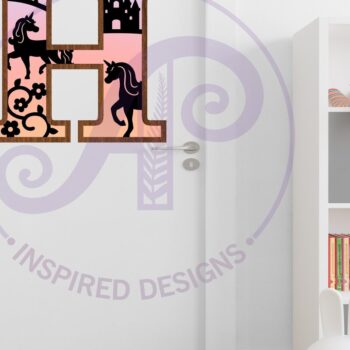 Intra απο ξύλο plywood 3mm-4mm πάχος – Μονόκεροι Γράμμα Τοίχου Η Δίασταση  40x30 cm INTRAFABR-118388909 - Image 3