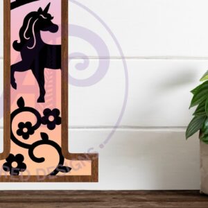 Intra απο ξύλο plywood 3mm-4mm πάχος – Μονόκεροι επιστολή τοίχου επιγραφή I Δίασταση  40x30 cm INTRAFABR-118388893