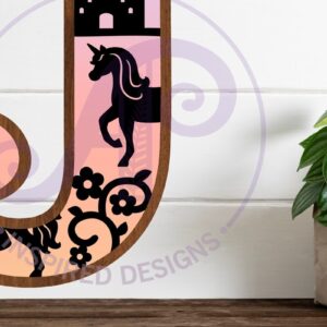 Intra απο ξύλο plywood 3mm-4mm πάχος – Μονόκεροι επιστολή τοίχου J Δίασταση  40x30 cm INTRAFABR-118388879