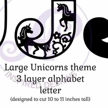 Intra απο ξύλο plywood 3mm-4mm πάχος – Μονόκεροι επιστολή τοίχου J Δίασταση  40x30 cm INTRAFABR-118388879 - Image 2