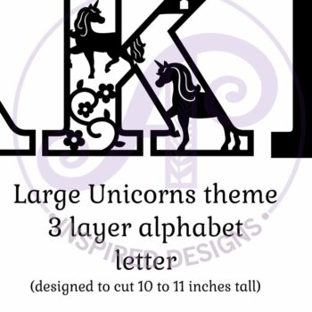 Intra απο ξύλο plywood 3mm-4mm πάχος – Μονόκεροι επιστολή τοίχου Κ Δίασταση  40x30 cm INTRAFABR-118388869 - Image 2