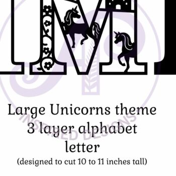 Intra απο ξύλο plywood 3mm-4mm πάχος – Μονόκεροι Γράμμα Τοίχου Σήμα Μ Δίασταση  40x30 cm INTRAFABR-118388821 - Image 2