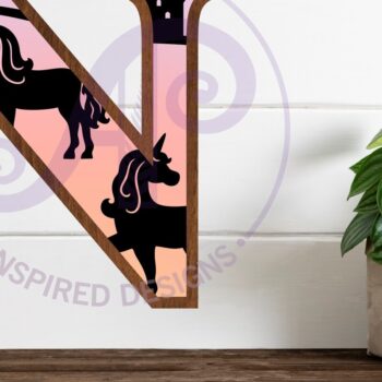 Intra απο ξύλο plywood 3mm-4mm πάχος – Μονόκεροι επιστολή τοίχου N Δίασταση  40x30 cm INTRAFABR-118388803 - Image 1