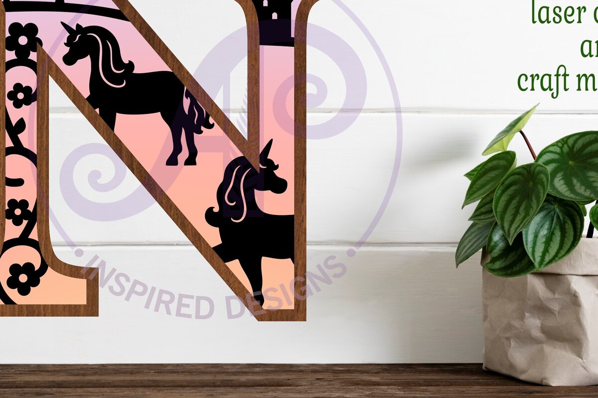 Intra απο ξύλο plywood 3mm-4mm πάχος – Μονόκεροι επιστολή τοίχου N Δίασταση  40x30 cm INTRAFABR-118388803