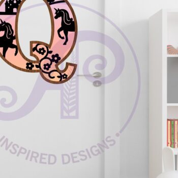 Intra απο ξύλο plywood 3mm-4mm πάχος – Μονόκεροι Γράμμα Τοίχου Σήμα Q Δίασταση  40x30 cm INTRAFABR-118388771 - Image 3