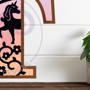 Intra απο ξύλο plywood 3mm-4mm πάχος – Μονόκεροι Γράμμα Τοίχου Σήμα Τ Δίασταση  40x30 cm INTRAFABR-118388726 - Image 1