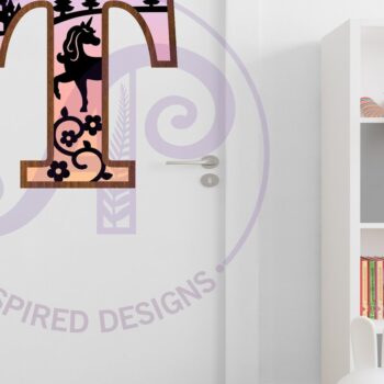 Intra απο ξύλο plywood 3mm-4mm πάχος – Μονόκεροι Γράμμα Τοίχου Σήμα Τ Δίασταση  40x30 cm INTRAFABR-118388726 - Image 3