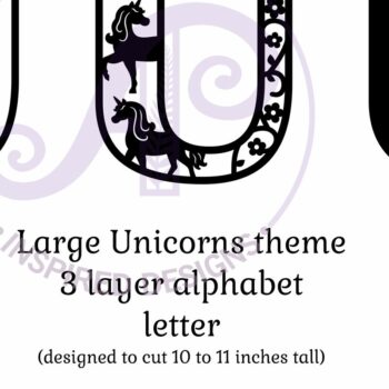 Intra απο ξύλο plywood 3mm-4mm πάχος – Μονόκεροι Γράμμα Τοίχου Σήμα U Δίασταση  40x30 cm INTRAFABR-118388698 - Image 2