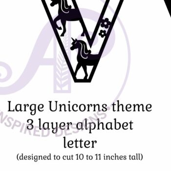 Intra απο ξύλο plywood 3mm-4mm πάχος – Μονόκεροι επιστολή τοίχου επιγραφή V Δίασταση  40x30 cm INTRAFABR-118388681 - Image 2