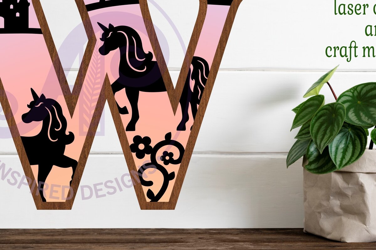 Intra απο ξύλο plywood 3mm-4mm πάχος – Μονόκεροι επιστολή τοίχου W Δίασταση  40x30 cm INTRAFABR-118388669