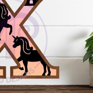 Intra απο ξύλο plywood 3mm-4mm πάχος – Μονόκεροι Γράμμα Τοίχου Σήμα X Δίασταση  40x30 cm INTRAFABR-118388636