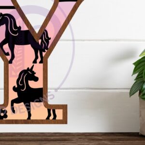 Intra απο ξύλο plywood 3mm-4mm πάχος – Μονόκεροι Γράμμα τοίχου Υ Δίασταση  40x30 cm INTRAFABR-118388605