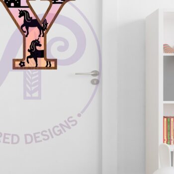 Intra απο ξύλο plywood 3mm-4mm πάχος – Μονόκεροι Γράμμα τοίχου Υ Δίασταση  40x30 cm INTRAFABR-118388605 - Image 3