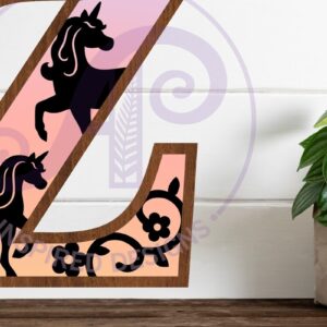 Intra απο ξύλο plywood 3mm-4mm πάχος – Μονόκεροι Γράμμα Τοίχου Ζ Δίασταση  40x30 cm INTRAFABR-118388581