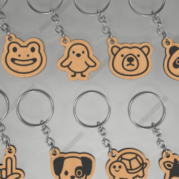 Intra απο ξύλο plywood 3mm-4mm πάχος – Unique Animal Keychains 069 Δίασταση  5x5 cm INTRAFABR-117741536 - Image 5