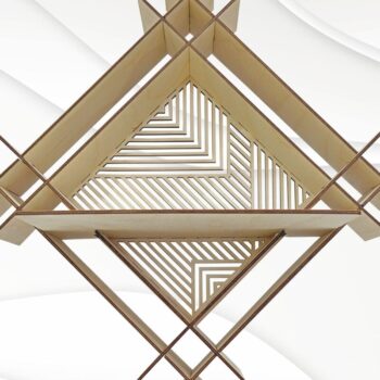 Intra απο ξύλο plywood 3mm-4mm πάχος – Μοναδικό διακοσμητικό ράφι τοίχου, Αρχεία κοπής με λέιζερ Δίασταση  40x30 cm INTRAFABR-105691097 - Image 3