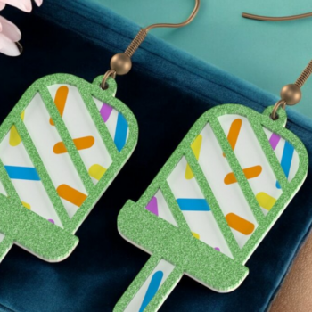 Intra απο ξύλο plywood 3mm-4mm πάχος – Μοναδικό Σκουλαρίκι 182 Δίασταση 5x5 cm INTRAFABR-118355129 - Image 6