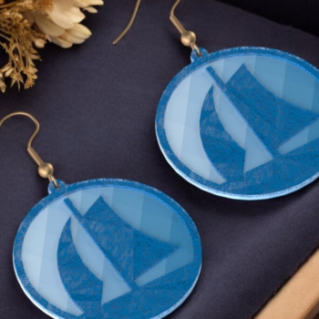 Intra απο ξύλο plywood 3mm-4mm πάχος – Μοναδικό Σκουλαρίκι 182 Δίασταση 5x5 cm INTRAFABR-118355129 - Image 8