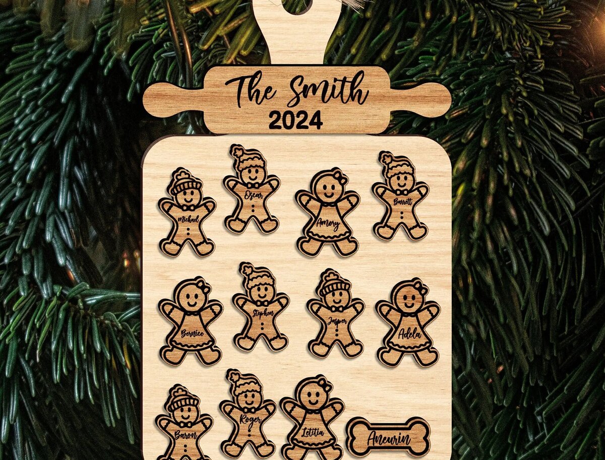 Intra απο ξύλο plywood 3mm-4mm πάχος – Μοναδικό Οικογενειακό Χριστουγεννιάτικο Στολίδι 2024 Δίασταση  20x20 cm INTRAFABR-111373327