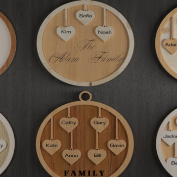 Intra απο ξύλο plywood 3mm-4mm πάχος – Μοναδικό  οικογενειακού στολιδιού 112 Δίασταση  20x20 cm INTRAFABR-118028510 - Image 1