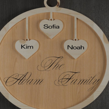 Intra απο ξύλο plywood 3mm-4mm πάχος – Μοναδικό  οικογενειακού στολιδιού 112 Δίασταση  20x20 cm INTRAFABR-118028510 - Image 2